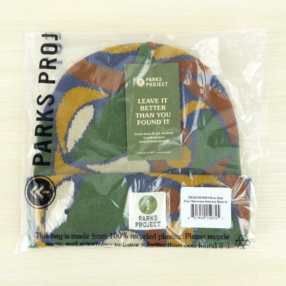 NWT Parks Project Zion Narrows Multicolor Geometric Intarsia Beanie - Picture 2 of 2